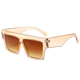 flat top big frame gradient square sunglasses