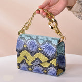 pu leather mini casual serpentine chain handbag