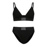 classic padded letter embroidery bra underwear lingerie