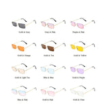 rimless alloy small square sunglasses