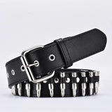 punk belt hollow rivet leather waist belt