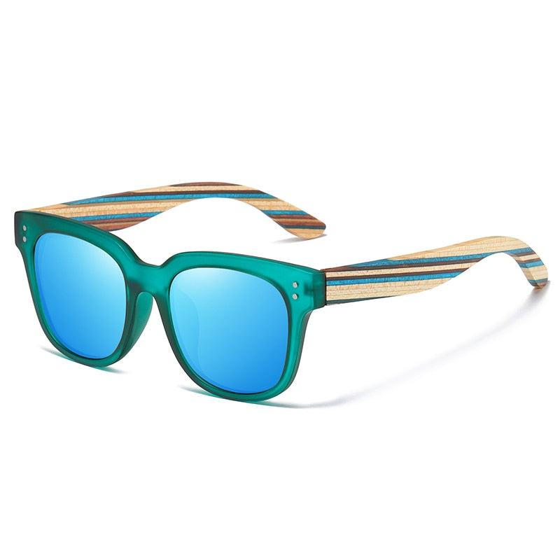 classic polarized wood cat eye sport sunglasses