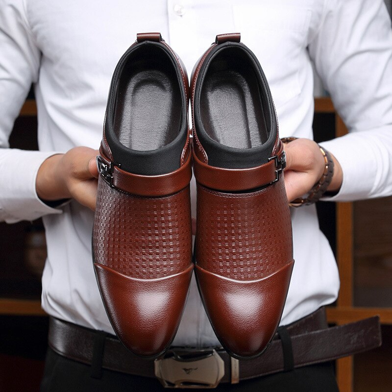 pointed toe oxford office leather loafers
