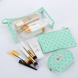 3 pcs set transparent zipper makeup bag