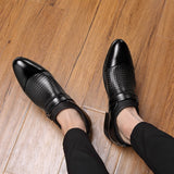 pointed toe oxford office leather loafers