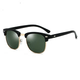 polarized semi rimless classic retro sunglasses