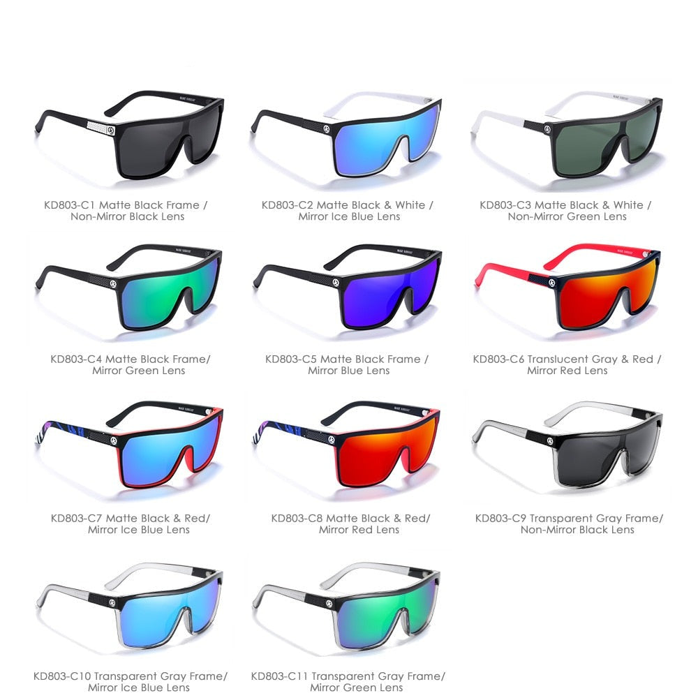 one piece polarized blocks square sunglasses