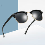 polarized semi rimless classic retro sunglasses