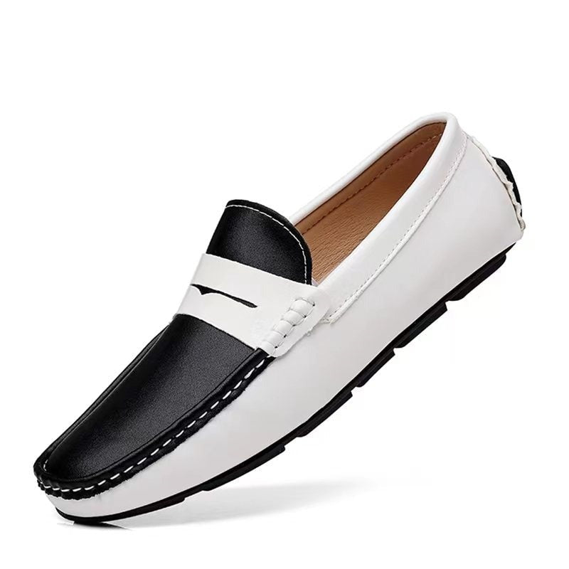 handmade genuine leather mixed colors loafers