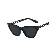 chain arm frame cat eye sunglasses