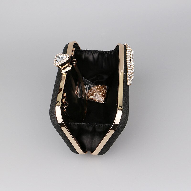 box shaped rhinestone clutch bag