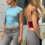backless y2k cut out cropped tops