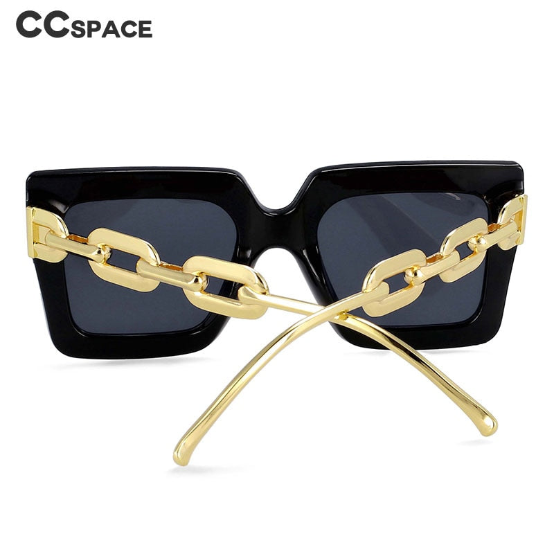 oversized metal chain leg sunglasses