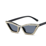 triangl diamond studded retro sunglasses