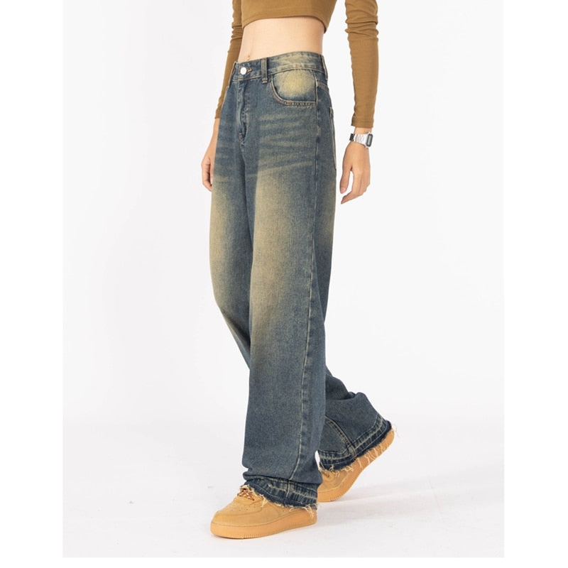 vintage high waist loose wide leg jeans