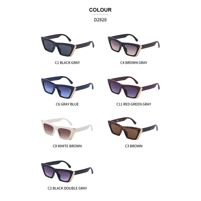 patchwork classic cat eye sunglasses