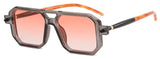 gradient square double bridge sunglasses