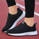 square front lace up mesh breathable sneakers