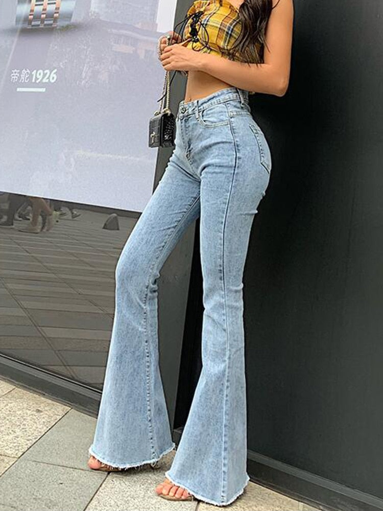 retro high waisted flare jeans