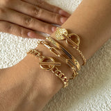 copper chain with rhinestones bangles