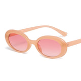 small frame oval retro sunglasses