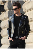 faux leather biker zipper jacket