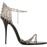diamonds straps silver chains high heels pumps