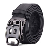 metal automatic buckle leather letter b waist bwelts