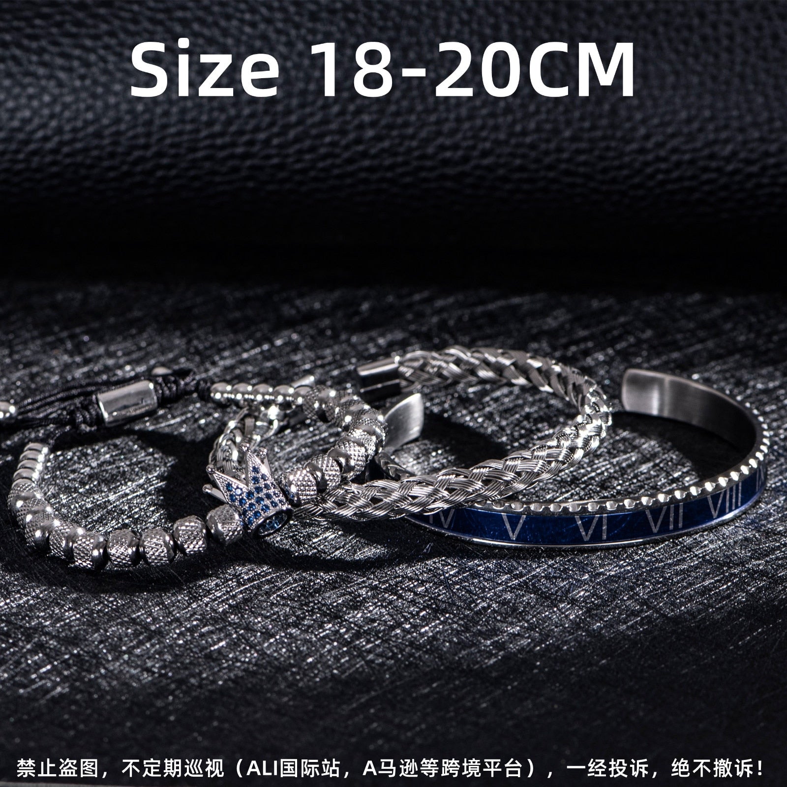 adjustable roman numeric micro pave crown bracelet bangles
