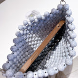 acrylic hollow out beaded chain square bags