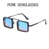 square punk hollow frame out sunglasses