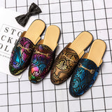 multicolor leather half midheel loafers