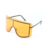one piece oversize tinted visor sunglasses