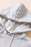 mixed print spliced drawstring hoodie