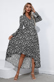 ditsy floral balloon sleeve high low dress