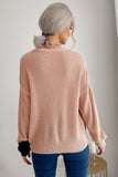 color block drop shoulder knitted pullover