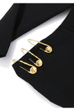 gawqo pin detail lapel collar blazer