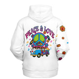 peace and love sixty volkswagen van hoodie