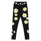 big daisy flowers yoga leggings