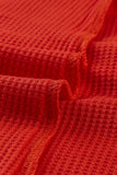 floral raglan sleeve waffle knit top