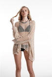 openwork long sleeve cover up