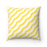 yellow waves spring spun polyester square pillow