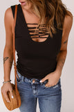 twisted strap scoop neck tank