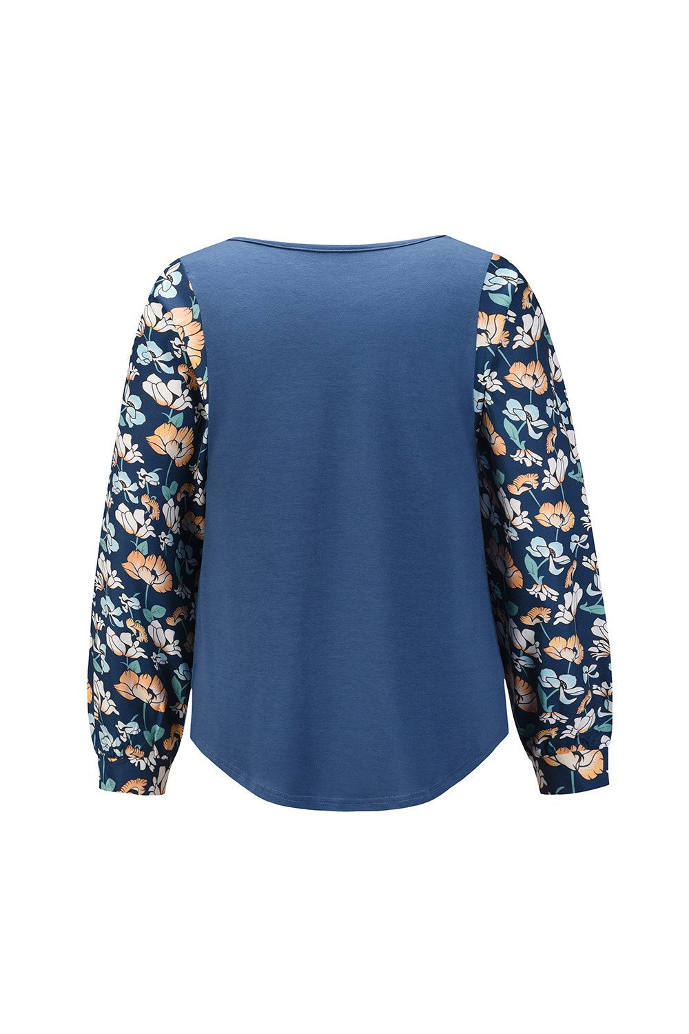 floral sleeve round neck top