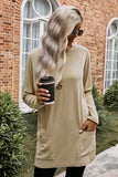 solid long sleeve pullover pocketed top