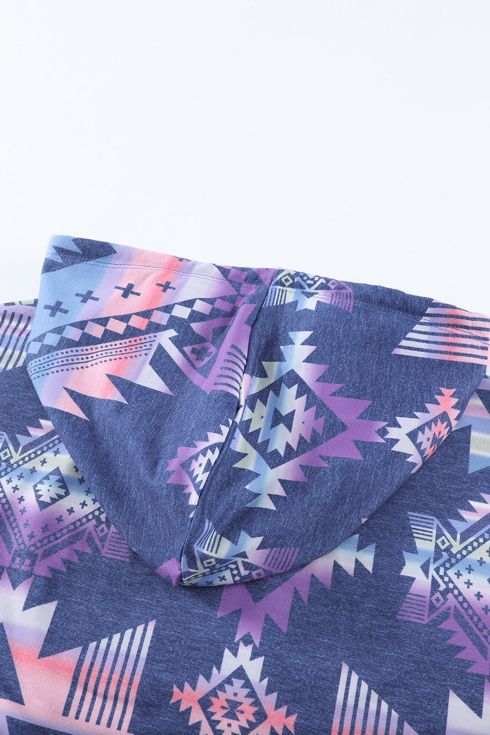 geometric print drawstring hoodie