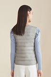 full size v neck snap front lightweight down vest