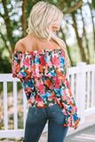 floral layered off shoulder blouse