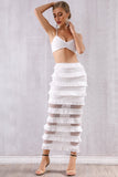 bralette and tiered mesh skirt set
