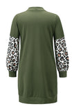 leopard sleeve open front longline cardigan